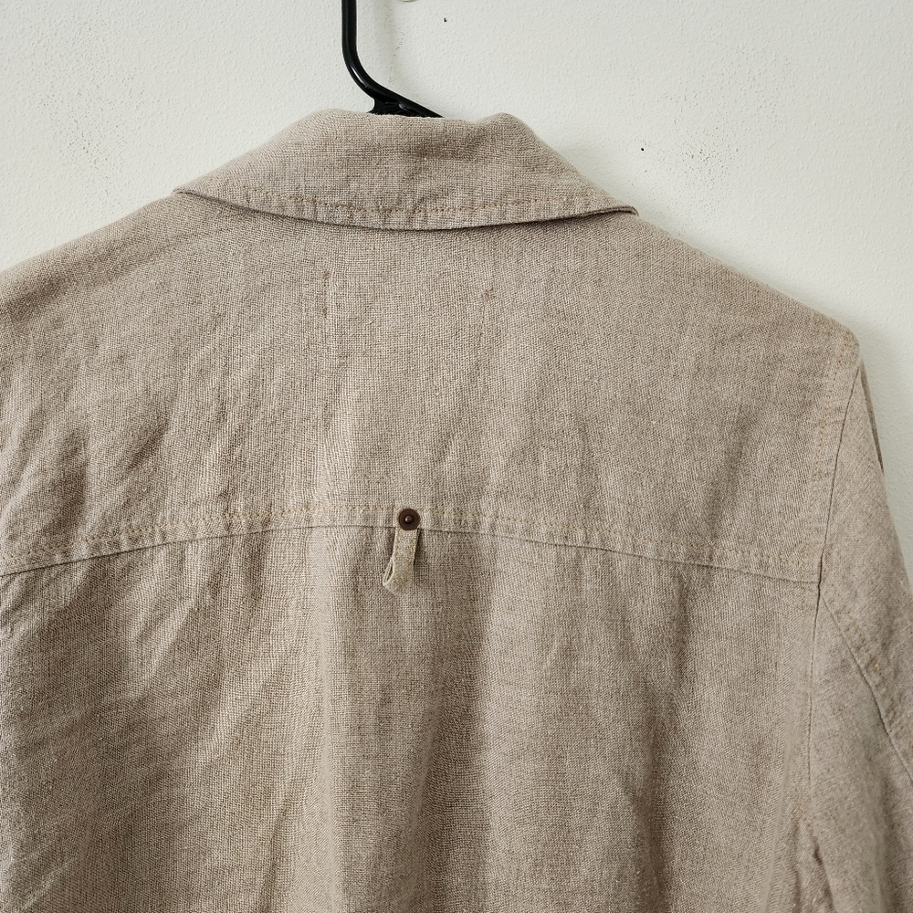 Sundance Button Front Linen Jacket Size P (Small) - image 7